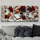 3pcs  A book, red roses, bread Metal Print Ready to Hang Art