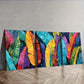 3pcs  Coloured banana leaves Wall Art Set Canvas Framed 40x60cm - High Quality Print 100% Australian Made Wall Canvas Ready to Hang