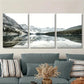 3pcs Moraine Lake mountain view, snow Metal Print Ready to Hang Art