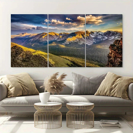 3pcs Mountain Peak Large Nature Metal Print Ready to Hang Art