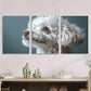 3pcs Elegant White Poodle Brown Eye Metal Print Ready to Hang Art