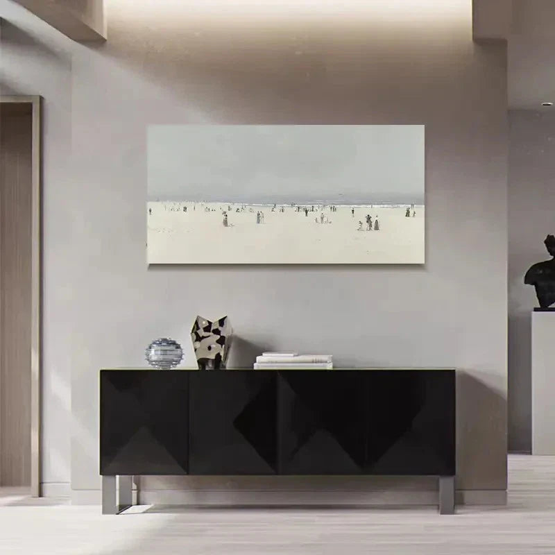 Beach Scene Rolled Aesthetic Wall Art Canvas Office Home Room Framed 120x60cm