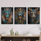 3pcs  Colorful fantasy dragon, retro Metal Print Ready to Hang Art