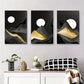 3pcs Black & Golden Mountain Design Metal Print Ready to Hang Art