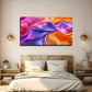 Vibrant Purple Orange Blue Wall Art canvas office home room framed 120x60cm