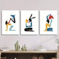 3pcs colorful animal paintings, cartoon animal Metal Print Ready to Hang Art