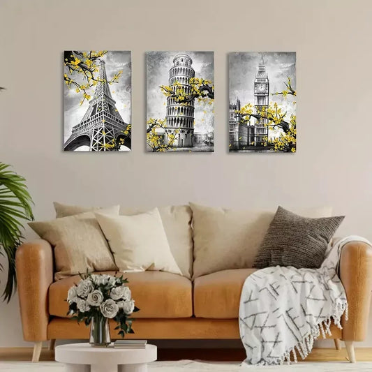 3pcs Cityscape Canvas Framed 40x60cm - High Quality Print 100% Australian Made Wall Canvas Ready to Hang