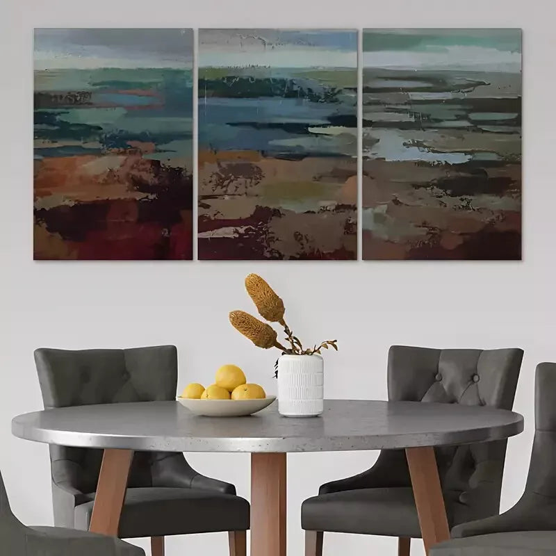 3pcs Mid Century Modern Sage Green Canvas Framed 40x60cm - High Quality Print 100% Australian Made Wall Canvas Ready to Hang