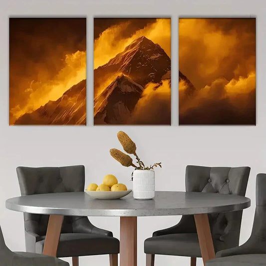 3pcs High Mountain Series Artistic Metal Print Ready to Hang Art