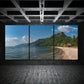 3pcs Beach Scene Mountain Clouds Metal Print Ready to Hang Art