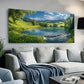 Serene Lake Lush Hills Sky wall canvas office home room framed 120x60cm