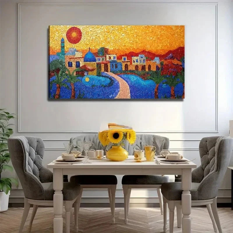 Color Rural Scene Picture Wall Art Canvas Office Home Room Framed 80x45cm
