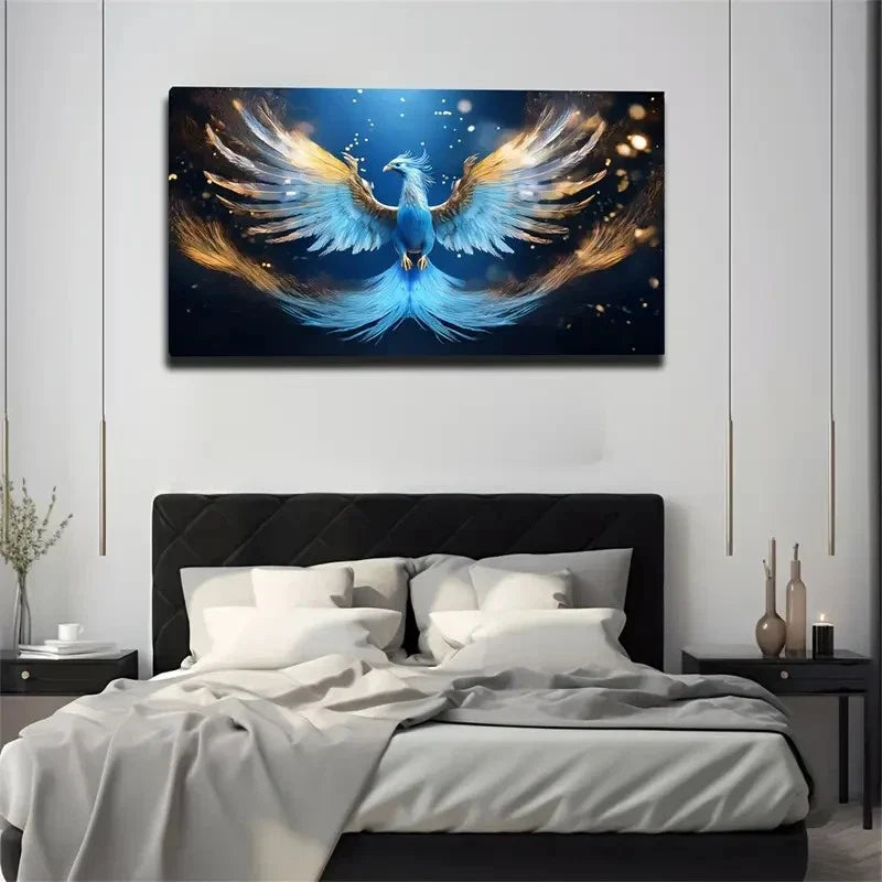 Vibrant Phoenix Conference Wall Art Canvas Office Home Room Framed 120x60cm