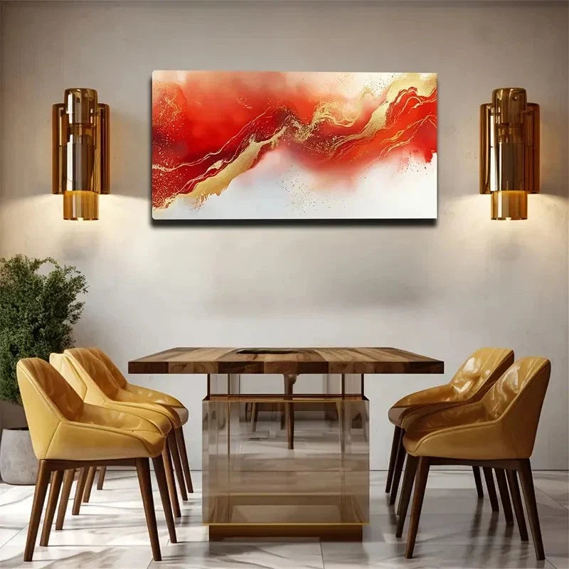 Golden Embellished Among Them Wall Art Canvas Office Home Room Framed 80x45cm