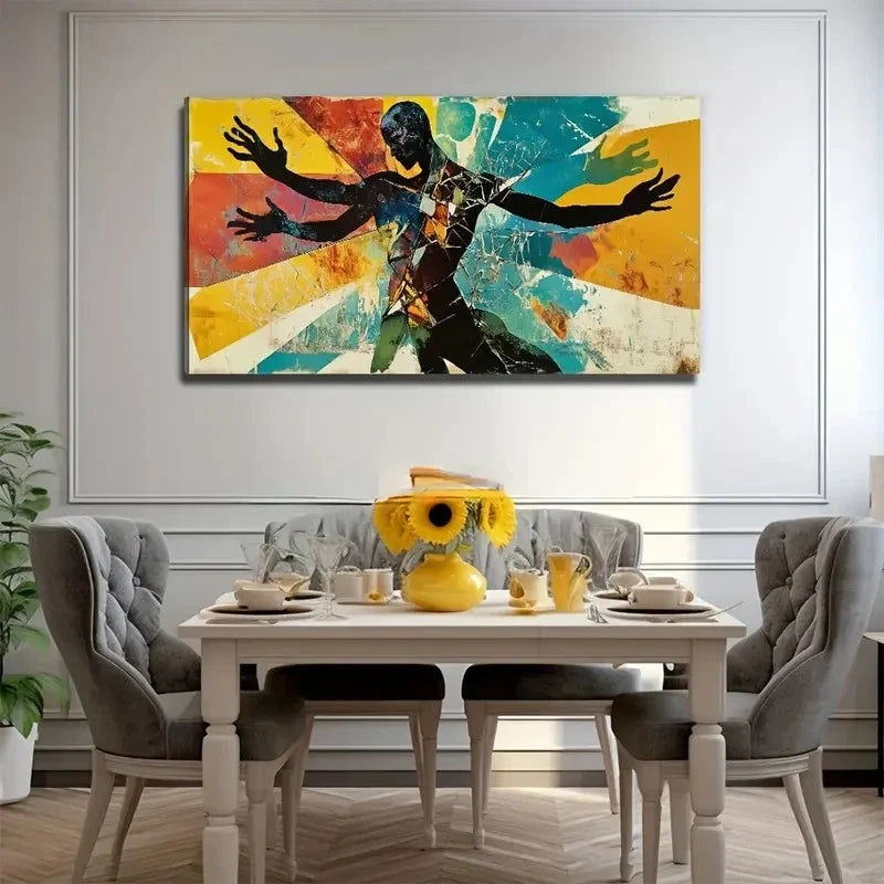 Abstract Male And Female Wall Art Canvas Office Home Room Framed 80x45cm