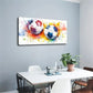 Vibrant Splashing Soccer Décor Wall Art Canvas Office Home Room Framed 120x60cm