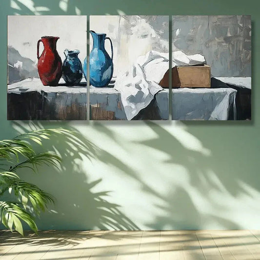 3pcs Pot and kettle Art Painting Metal Print Ready to Hang Art