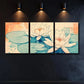 3pcs Vibrant for Lotus & Water Lily Wall Art Metal Print Ready to Hang Art