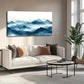 Teal Blue Mountains & Snow Wall Art canvas office home room framed 120x60cm