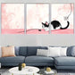 3pcs Playful Kitten & Electric Cord Modern Wall Art Set Canvas Framed 40x60cm - High Quality Print 100% Australian Made Wall Canvas Ready to Hang