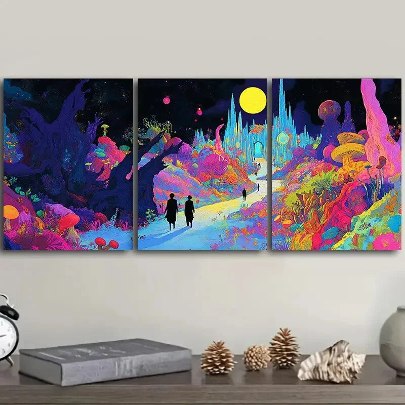 3pcs Strange Place (5)  Wall Art Set Canvas Framed 40x60cm - High Quality Print 100% Australian Made Wall Canvas Ready to Hang
