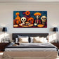 Skull Colorful Aesthetic Décor Wall Art Canvas Office Home Room Framed 80x45cm