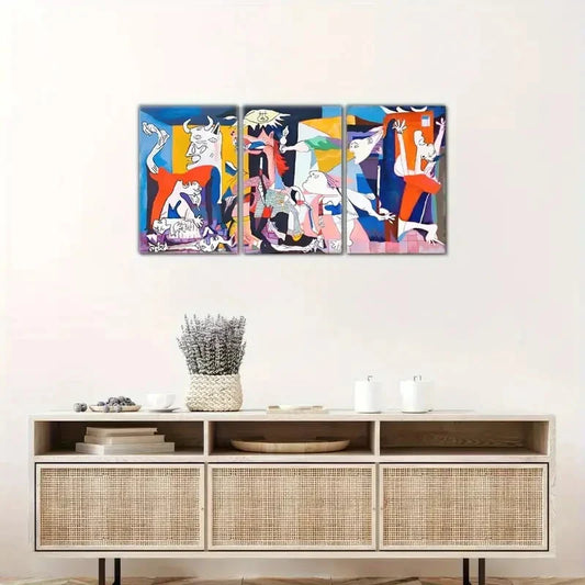 3pcs Vibrant Abstract Colorful Expressionist Metal Print Ready to Hang Art