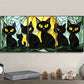 3pcs  Black Cats Family Metal Print Ready to Hang Art