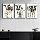 3pcs Cow, Youngsters Cow Metal Print Ready to Hang Art