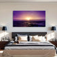 Pink & Purple Ocean Seaside Sun Wall Art Canvas Office Home Room Framed 80x45cm
