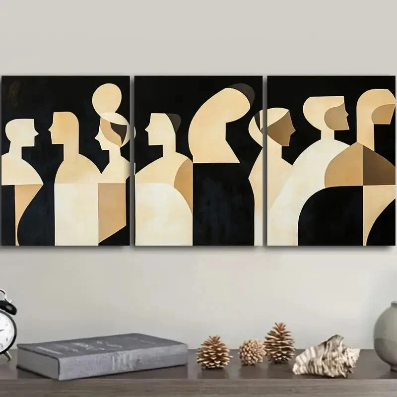 3pcs Deco Classic Modern Wrapped Wall Art Set Canvas Framed 40x60cm - High Quality Print 100% Australian Made Wall Canvas Ready to Hang