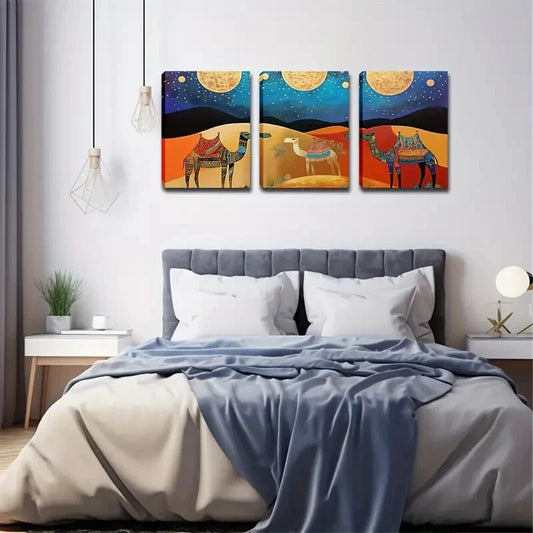 3pcs  Rustic Coastal Theme, Solid Pattern  Wall Art Set Canvas Framed 40x60cm - High Quality Print 100% Australian Made Wall Canvas Ready to Hang