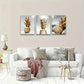 3pcs Golden Pineapple Black and White Oil Painting  Metal Print Ready to Hang Art