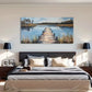 Tranquil Scenery Bridge Nature Wall Art Canvas Office Home Room Framed 120x60cm