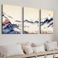 3pcs Chinese Painting of Mountains and Red Plums Wall Art Set Canvas Framed 40x60cm - High Quality Print 100% Australian Made Wall Canvas Ready to Hang