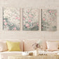 3pcs Sage Green Chinoiserie Art Rose Florals Wall Art Set Canvas Framed 40x60cm - High Quality Print 100% Australian Made Wall Canvas Ready to Hang