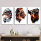 3pcs   Animals and nature mountains and trees  Metal Print Ready to Hang Art