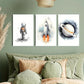 3pcs Nursery Decor Space Metal Print Ready to Hang Art