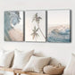 3pcs Sea Waves and Palm Tree Prints Wall Art Set Canvas Framed 40x60cm - High Quality Print 100% Australian Made Wall Canvas Ready to Hang