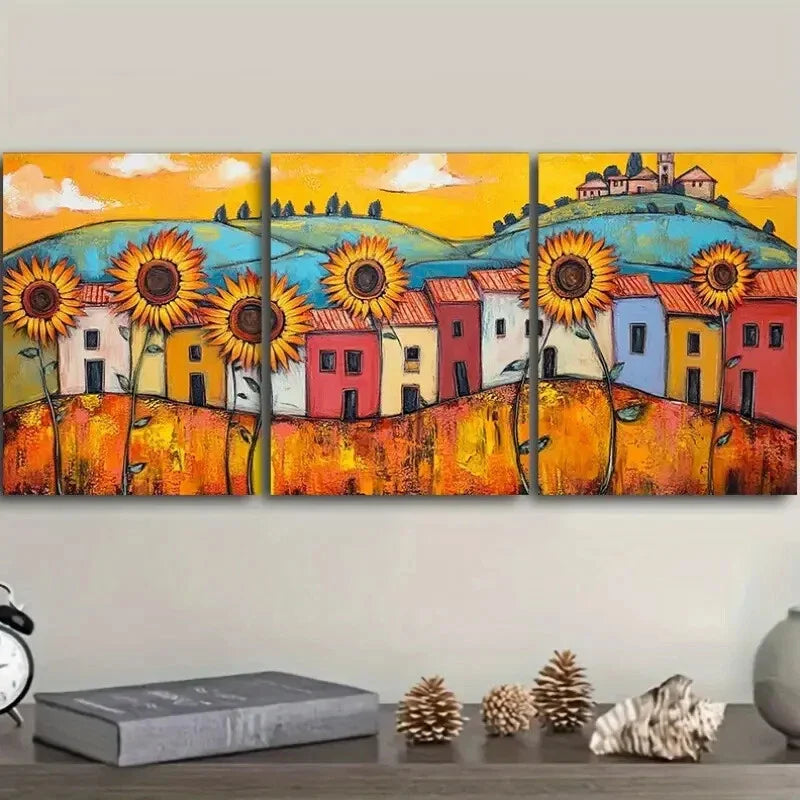 3pcs Sunflower Canvas   Wall Art Set Canvas Framed 40x60cm - High Quality Print 100% Australian Made Wall Canvas Ready to Hang