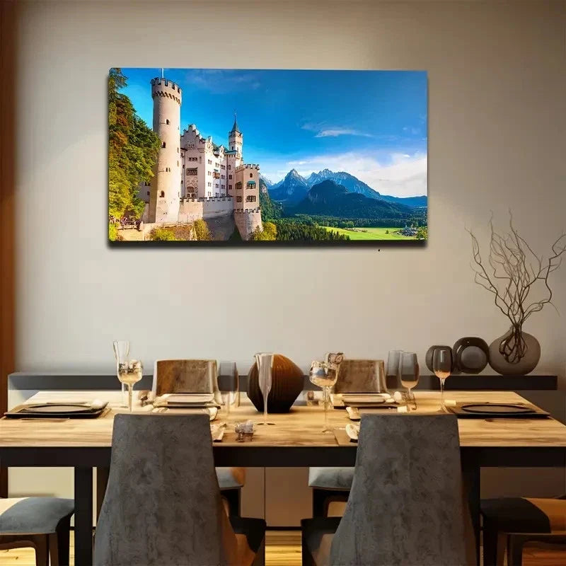 Fantastical Castle Wall Art Canvas Office Home Room Framed 120x60cm