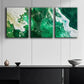 3pcs Abstract Green and White Design Perfect Wall Art Set Canvas Framed 40x60cm - High Quality Print 100% Australian Made Wall Canvas Ready to Hang