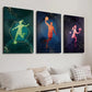 3pcs Soccer Tennis and Basket Line Wall Art Set Canvas Framed 40x60cm - High Quality Print 100% Australian Made Wall Canvas Ready to Hang
