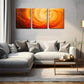 3pcs Orange-Red Gradient Swirl Metal Print Ready to Hang Art