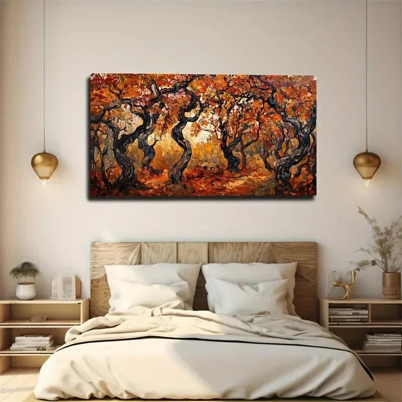 Grapevine Splendor Abstract Wall Art Canvas Office Home Room Framed 120x60cm