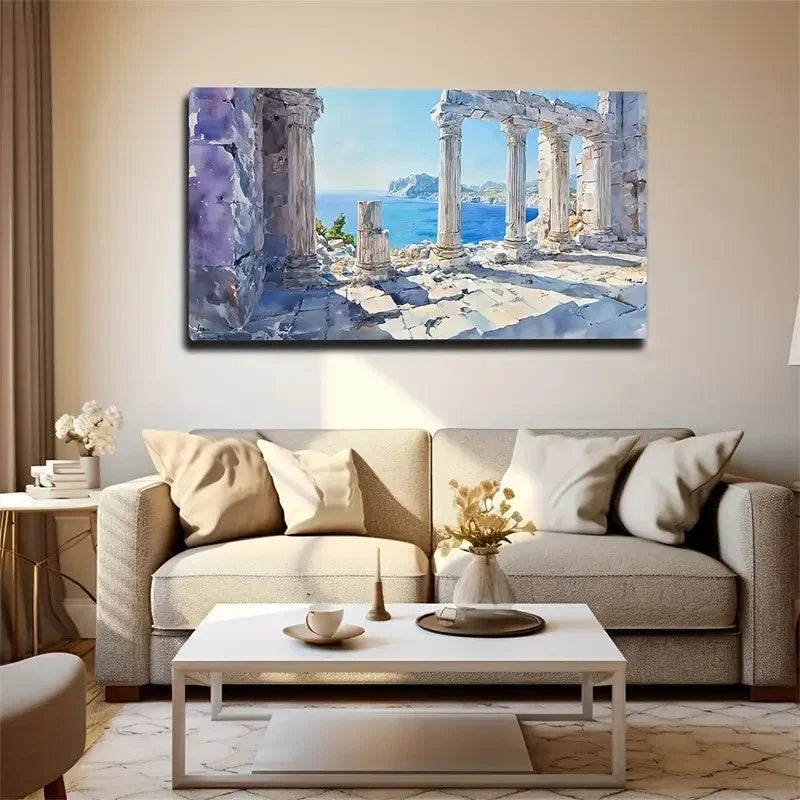 Ancient Civilization Site Deco Wall Art Canvas Office Home Room Framed 120x60cm