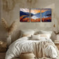 3pcs Cracked Sunrise Over a Mountain Lake Wall Art Set Canvas Framed 40x60cm - High Quality Print 100% Australian Made Wall Canvas Ready to Hang