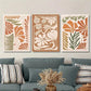 3pcs Abstract Botanical Flowers, Metal Print Ready to Hang Art
