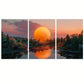 3pcs Vibrant Landscape with Serene Lake Metal Print Ready to Hang Art