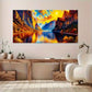 Sunset Over Serene Lake wall canvas office home room framed 120x60cm